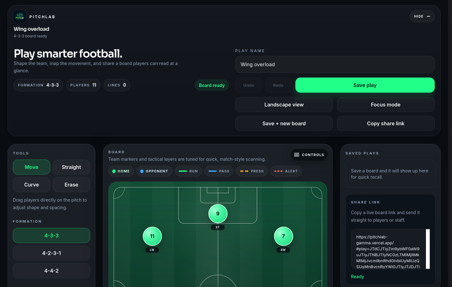 PitchLab interface